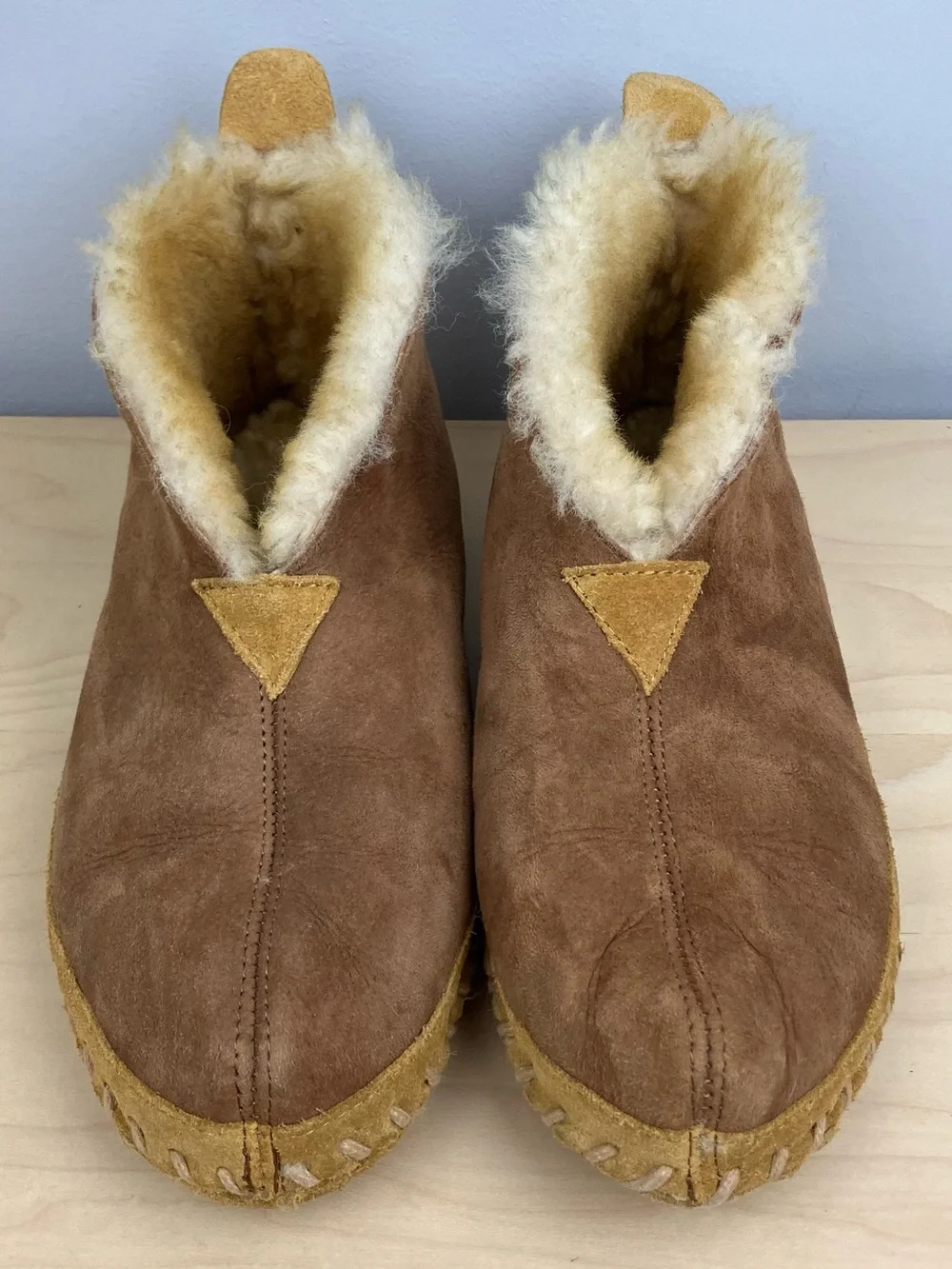 L.L. Bean Men’s Size 9.0 M Wicked Good Slipper Booties Brown Suede Shearling